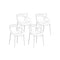 Gardeon 4PC Outdoor Dining Chairs PP Portable Stackable Chair Patio Furniture White