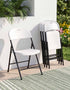 4PC Outdoor Dining Chairs PP Folding Chair Patio Garden Furniture White