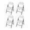 4PC Outdoor Dining Chairs PP Folding Chair Patio Garden Furniture White