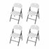 4PC Outdoor Dining Chairs PP Folding Chair Patio Garden Furniture White