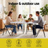 4PC Outdoor Dining Chairs PP Folding Chair Patio Garden Furniture White