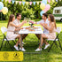 4PC Outdoor Dining Chairs PP Folding Chair Patio Garden Furniture White