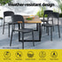 Gardeon 4PC Outdoor Dining Chairs Stackable PP Patio Chair Garden Furniture Black
