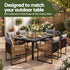 Gardeon 2 Pack Outdoor Dining Chairs, Wicker Patio Armchairs with Cushion Black