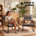 Gardeon 2 Pack Outdoor Dining Chairs, Wicker Patio Armchairs with Cushion Black