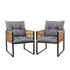 Gardeon 2 Pack Outdoor Dining Chairs, Wicker Patio Armchairs with Cushion Black