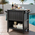 Outdoor Storage Cabinet Box 80L Ice Bucket Cooler Rolling Serving Cart Kitchen Trolley