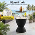 Gardeon Outdoor Bar Table Portable Ice Bucket Cooler 30L Adjustable Top Black