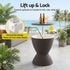 Gardeon Outdoor Bar Table Portable Ice Bucket Cooler 30L Adjustable Top Brown