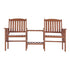 Gardeon Outdoor Garden Bench Loveseat Wooden Table Chairs Patio Furniture Brown