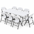Gardeon 9PCS Outdoor Dining Set 180CM Folding Table and Chairs Patio Furniture White