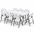 Gardeon 9PCS Outdoor Dining Set 180CM Folding Table and Chairs Patio Furniture White
