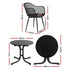 Gardeon 5PCS Outdoor Dining Set Table and Chairs Patio Furniture Garden Diamond Black