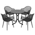 Gardeon 5PCS Outdoor Dining Set Table and Chairs Patio Furniture Garden Diamond Black