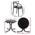 Gardeon 5PCS Outdoor Dining Set Table and Chairs Garden Patio Furniture Entwine Black