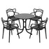 Gardeon 5PCS Outdoor Dining Set Table and Chairs Garden Patio Furniture Entwine Black