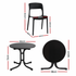 Gardeon 5PCS Outdoor Dining Set Table and Chairs Patio Furniture Garden Black