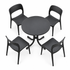 Gardeon 5PCS Outdoor Dining Set Table and Chairs Patio Furniture Garden Black