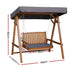 2 Person Canopy Swing Chair Outdoor Wooden Garden Patio Seat Teak