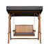 2 Person Canopy Swing Chair Outdoor Wooden Garden Patio Seat Teak