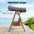 2 Person Canopy Swing Chair Outdoor Wooden Garden Patio Seat Teak