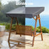 2 Person Canopy Swing Chair Outdoor Wooden Garden Patio Seat Teak
