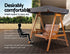 2 Person Canopy Swing Chair Outdoor Wooden Garden Patio Seat Teak