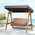 3 Seater Canopy Swing Chair Outdoor Wooden Garden Patio Swing Bed Teak