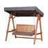 3 Seater Canopy Swing Chair Outdoor Wooden Garden Patio Swing Bed Teak