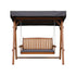 3 Seater Canopy Swing Chair Outdoor Wooden Garden Patio Swing Bed Teak
