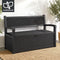 Gardeon 254L Outdoor Storage Bench Box Resin Armrests Backrest Lockable Black