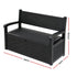 Gardeon 254L Outdoor Storage Bench Box Resin Armrests Backrest Lockable Black