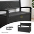 Gardeon 254L Outdoor Storage Bench Box Resin Armrests Backrest Lockable Black