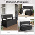 Gardeon 254L Outdoor Storage Bench Box Resin Armrests Backrest Lockable Black