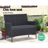 Gardeon 4 Seater Outdoor Sofa Set Wicker Setting Table Chair Furniture Dark Grey