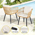 Gardeon 3PC Outdoor Bistro Set Patio Furniture Lounge Setting Table and Chairs Natural