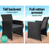 4 PCS Outdoor Sofa Set Rattan Chair Table Setting Garden Furniture Black