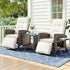 Wicker Recliner Set – 2 Chairs + Side Table, Adjustable, Brown Outdoor