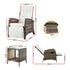 Wicker Recliner Set – 2 Chairs + Side Table, Adjustable, Brown Outdoor