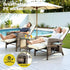 Wicker Recliner Set – 2 Chairs + Side Table, Adjustable, Brown Outdoor