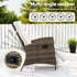 Wicker Recliner Set – 2 Chairs + Side Table, Adjustable, Brown Outdoor