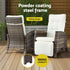 Wicker Recliner Set – 2 Chairs + Side Table, Adjustable, Brown Outdoor