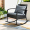 Outdoor Rocking Chair Rattan Lounge Chair with Cushion UV Resistant Patio Chair