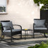 3PC Rocking Chair Table Wicker Outdoor Furniture Patio Bistro Set Black
