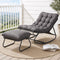 Gardeon Outdoor Rocking Chair with Footrest, Mesh Seat & 12cm Cushion, Grey