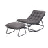 Gardeon Outdoor Rocking Chair with Footrest, Mesh Seat & 12cm Cushion, Grey