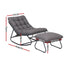 Gardeon Outdoor Rocking Chair with Footrest, Mesh Seat & 12cm Cushion, Grey