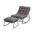 Gardeon Outdoor Rocking Chair with Footrest, Mesh Seat & 12cm Cushion, Grey