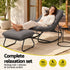 Gardeon Outdoor Rocking Chair with Footrest, Mesh Seat & 12cm Cushion, Grey