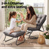 Gardeon Outdoor Rocking Chair with Footrest, Mesh Seat & 12cm Cushion, Grey